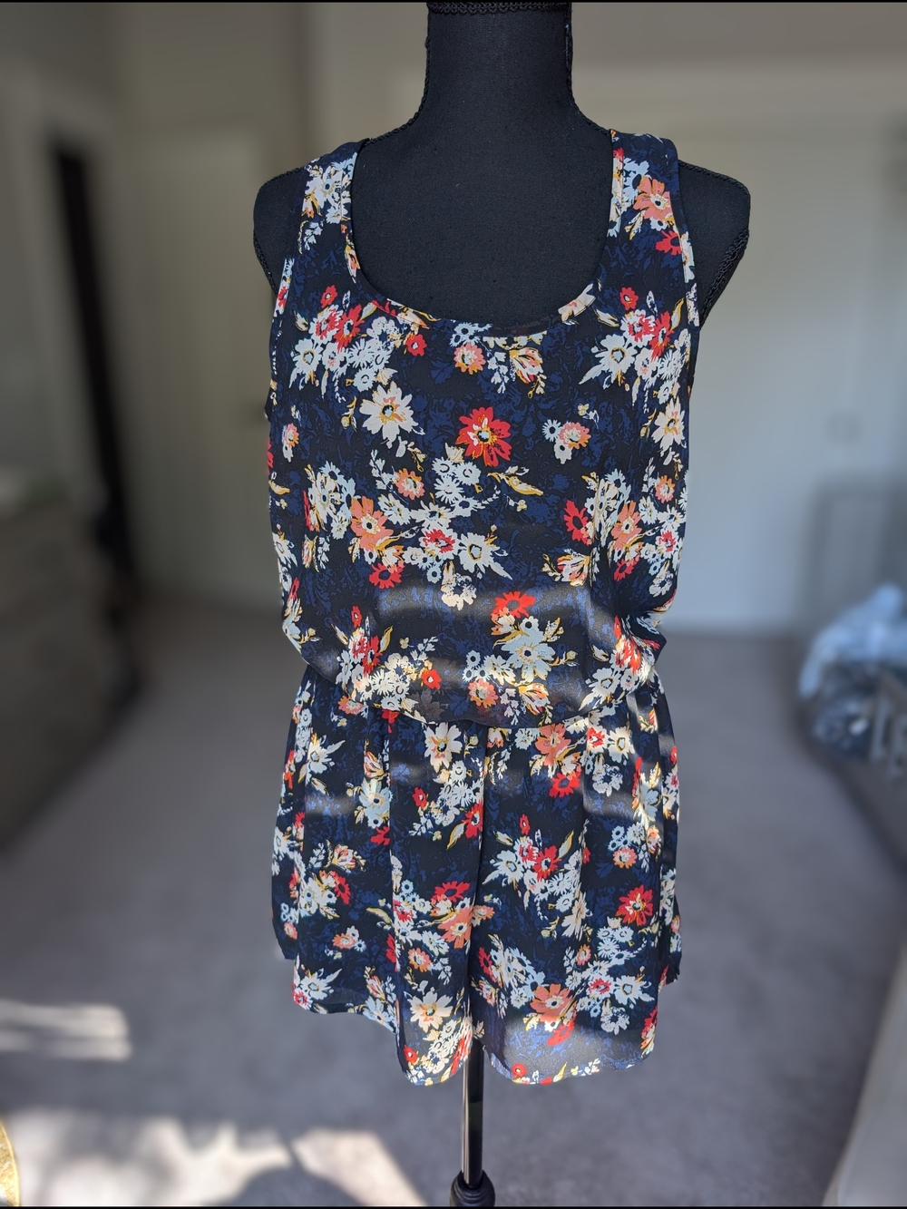 Xhilaration Navy Floral Romper